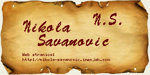 Nikola Savanović vizit kartica